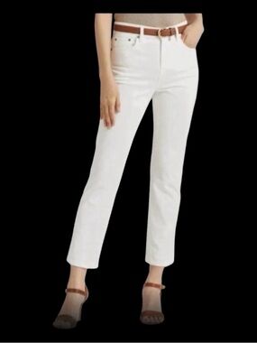 POLO RALPH LAUREN Kelly Cropped White Jeans, Size 4.